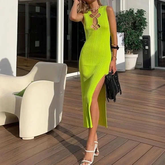 Zara Cut-out Knit Dress
